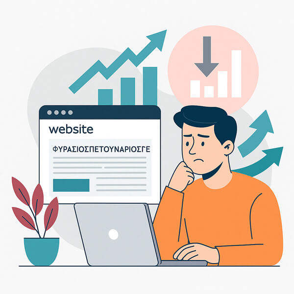 Man reviewing SEO analytics on a laptop screen